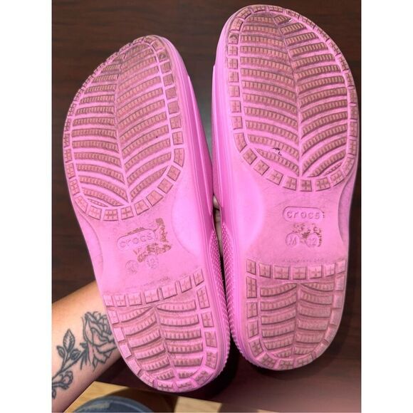Crocs Pink Classic Slides Size Womens 14/ Mens 12 - Picture 6 of 6